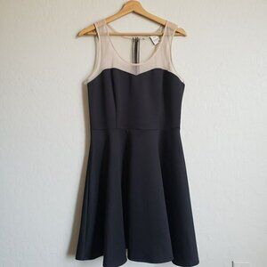 American Rag Fit & Flare Sweetheart Mesh Neck Black Mini Dress Womens Juniors XL